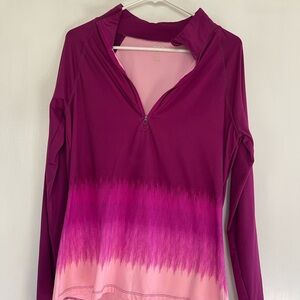 Layer 8 Women's Purple and Pink Gradient Long Sleeve Top